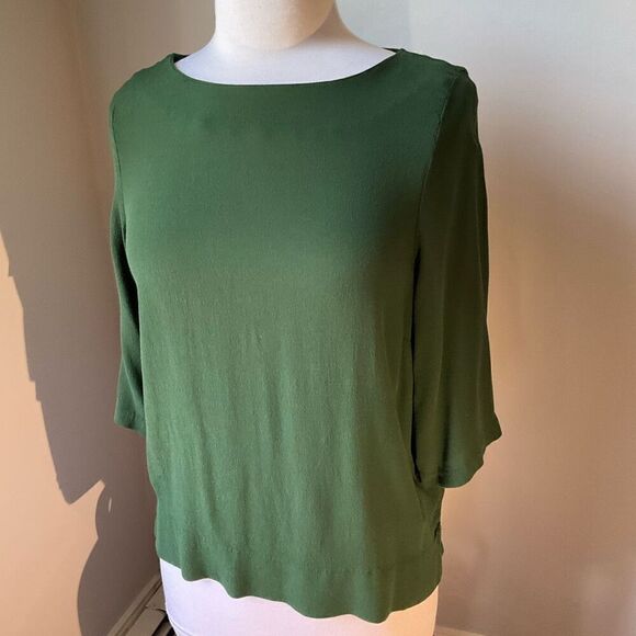 H&M Boatneck 3/4 Length Wide Sleeve, 4. Forest Green. Great TShirt Alternative! - Picture 9 of 13